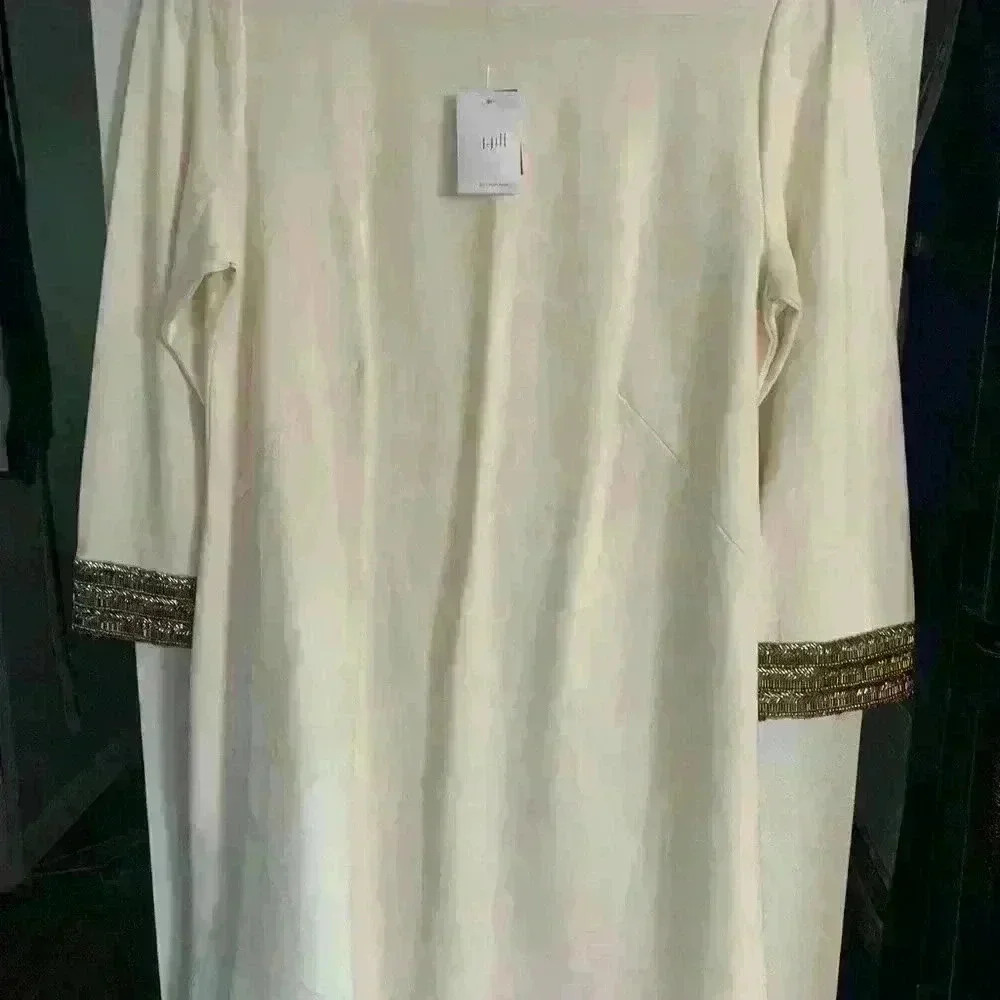 New Christian Siriano J.Jill Ponte Bead Cuff Dress size medium petite - Picture 6 of 7